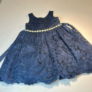 American Princess Navy Blue Holiday Lace Dress Size 3T